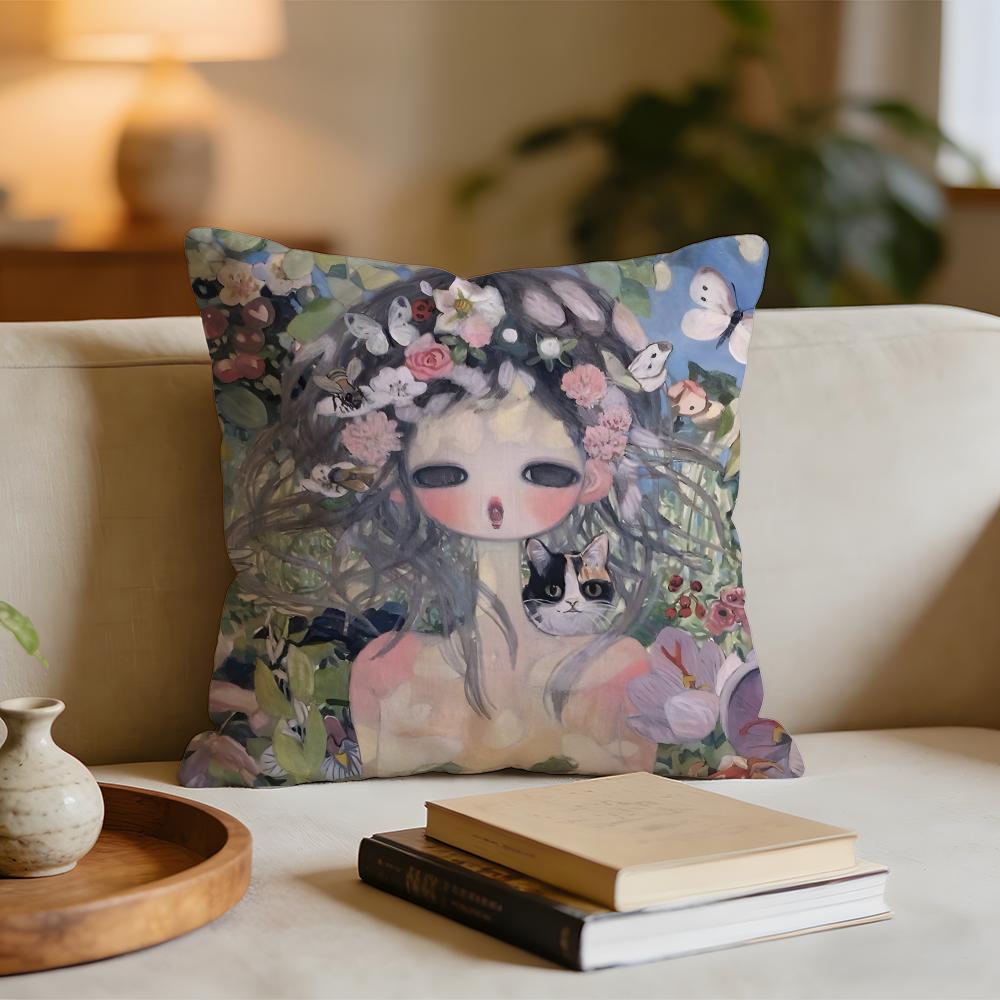 Aya Takano Art Cushion Cover Short plush pillowcase for bed sofa carwashable 30x30cm