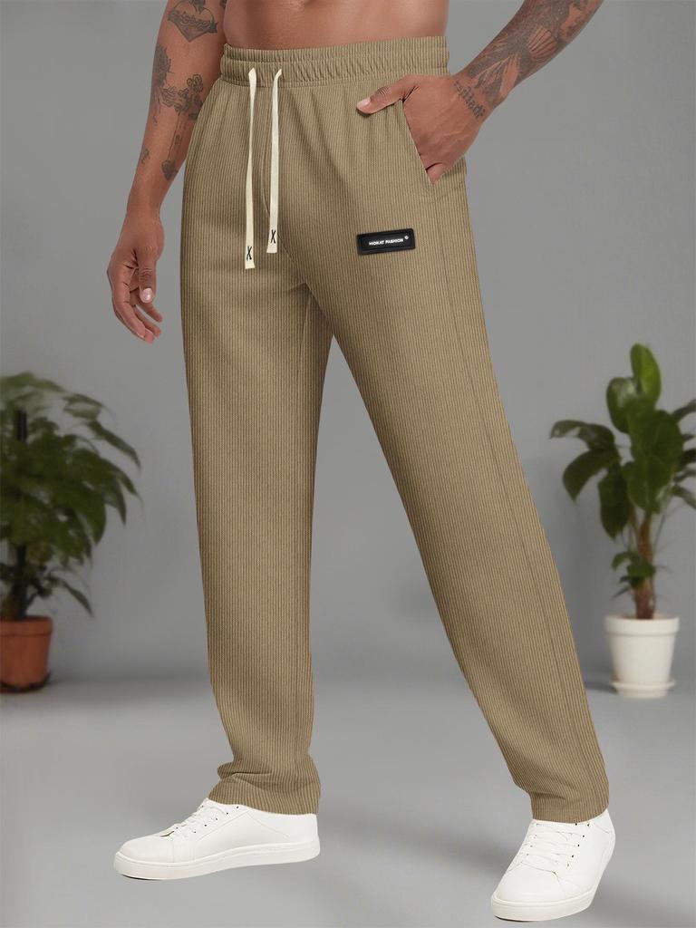 Men's Chenille Corduroy Loose Straight-Leg Pants - Comfortable, Versatile Sweatpants for College Students.