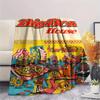 1PC Burger Run Menu Custom Name Patterned Flannel Blanket Suitable For All Seasons For Home Decor Warmth And Comfort Gifts Holiday Present