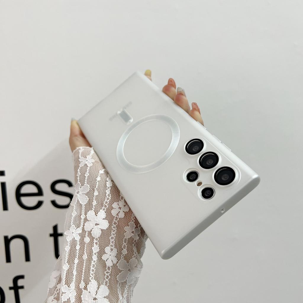 Suitable for Samsung S24ultra Mobile Phone Case Comes with Lens Film S21S22S23 Silicone Magnetic Absorbing New Soft Case
