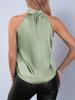 Autumn Satin Solid Color Off-the-Shoulder Halter Top for Women