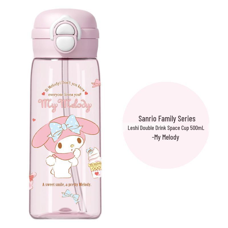 Sanrio Tritan Flip-Top Space Cup 500mL – Stylish & Portable Dual-Drink Bottle 500mL