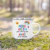 Merci Aesh French Printed Mug Creative Coffee Cups Drinks Enamel Cup Outdoor Camping Handle Drinkware Thanks Gifts for Teacher