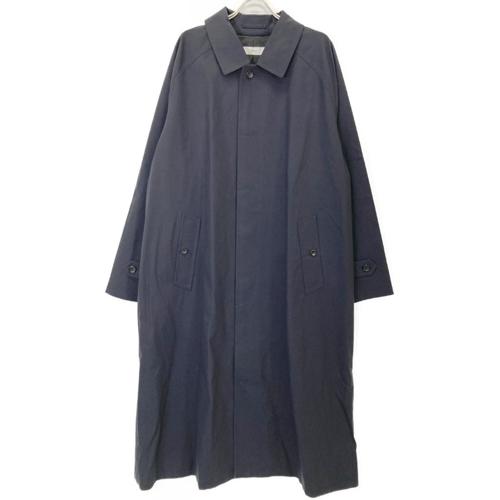 Graphpaper Dark Navy GM211-10045B Voile Gabardine Soutien Collar Coat coat 3 blackUsed