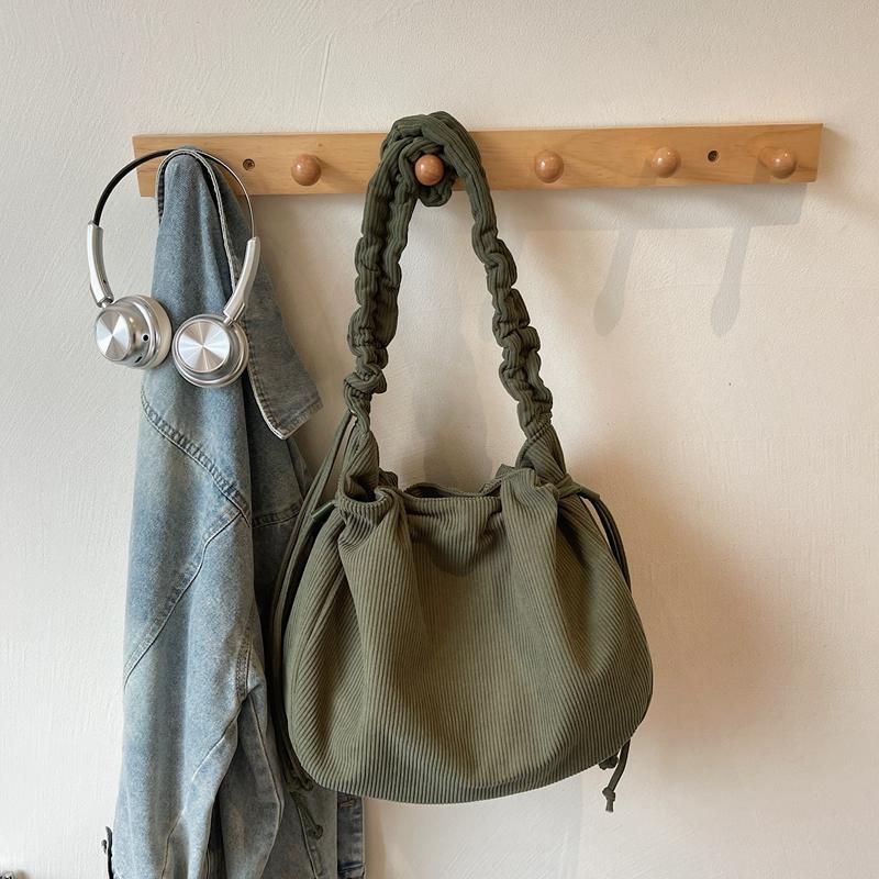 Damen Kord Umhängetasche mit Kordelzug