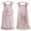 Housework Floral Restaurant Kitchen Cotton And Linen Striped Apron