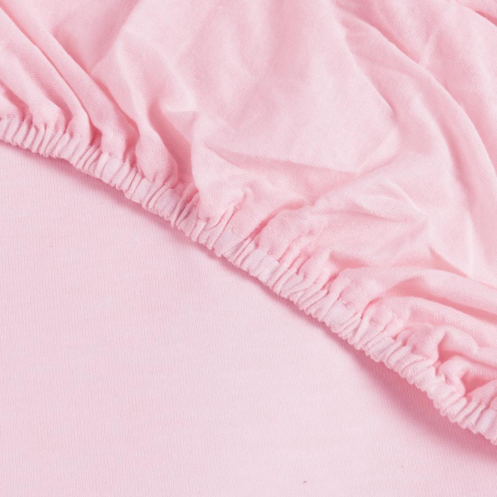 Mattress protector 200x220 and fitted sheet JERSEY in one pink