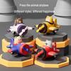Cartoon Inertial Propeller Airplane Toy with Puppy & Bear for Kids