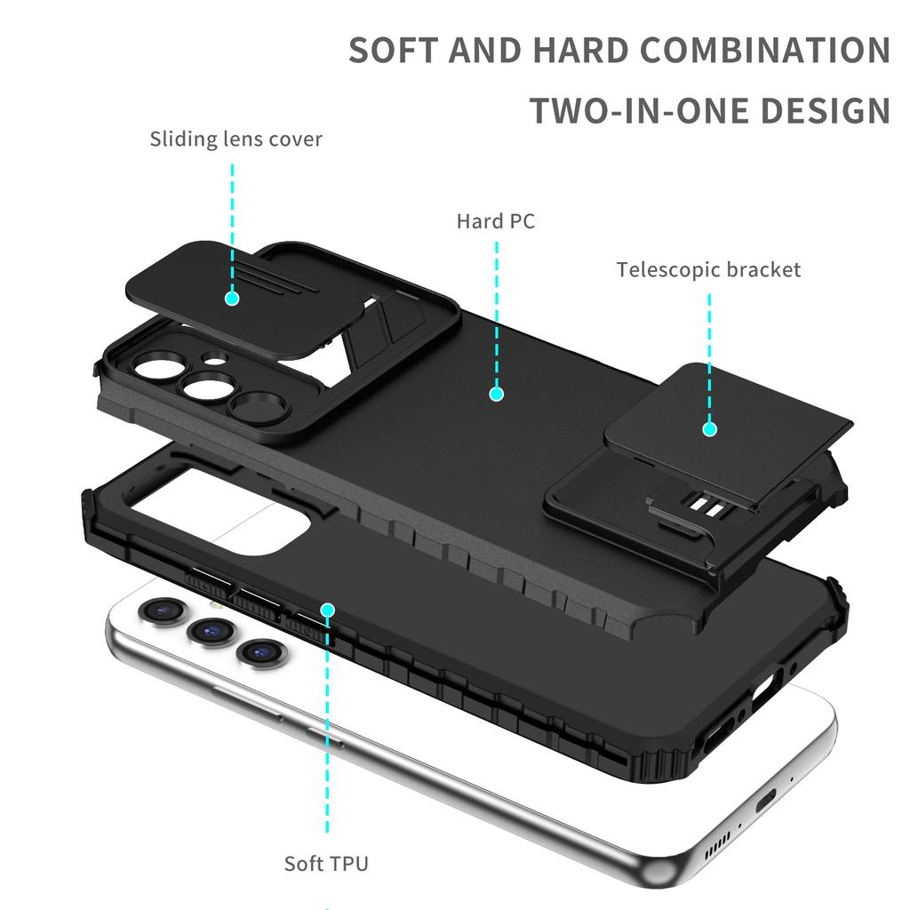 Pouzdro na ochranu objektivu fotoaparátu pro Samsung Samsung A55 A35 A54 A16 A15 A53 A52 A33 A73 Nárazuvzdorný kryt držáku stojanu Armor