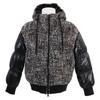 MONCLER [Good condition/Domestic regular/2020 model] F20931A51500 RUNIO Tweed/Nylon switching hoodie down Jacket 0 blackUsed