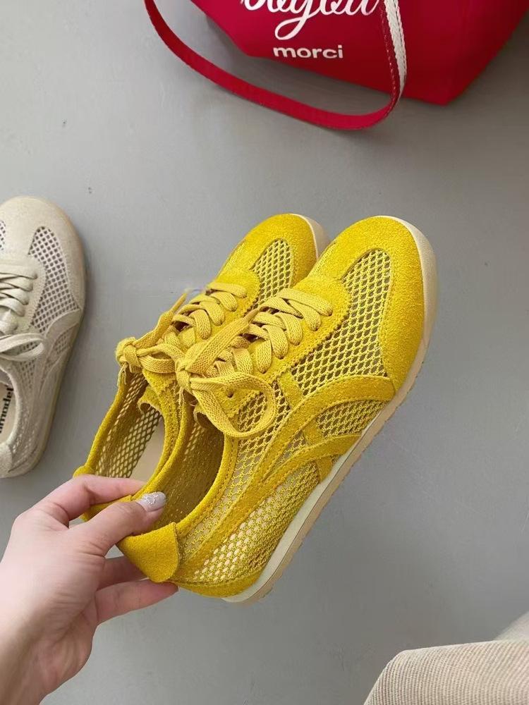 Leather Soft-soled German Training Shoes Women's Summer Feet Small Mesh Breathable Forrest Gump Shoes Casual Flat-soled Women's Shoes Trendy Women'