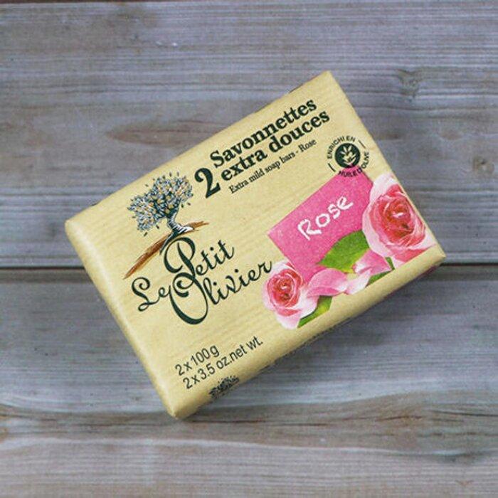 LE PETIT OLIVIER Rose Extra Mild Soap Bars - 2 X 100g