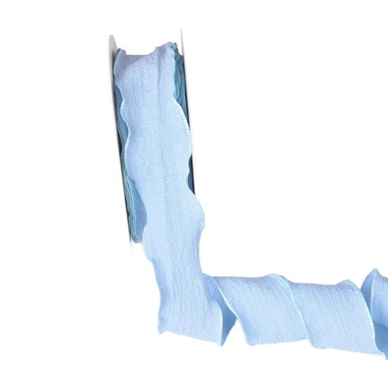 

1 Roll 900x2.5CM Ruffle Edge Ribbon DIY Sewing Flower Bridal Bouquets Christmas Gift Box небесно-голубой