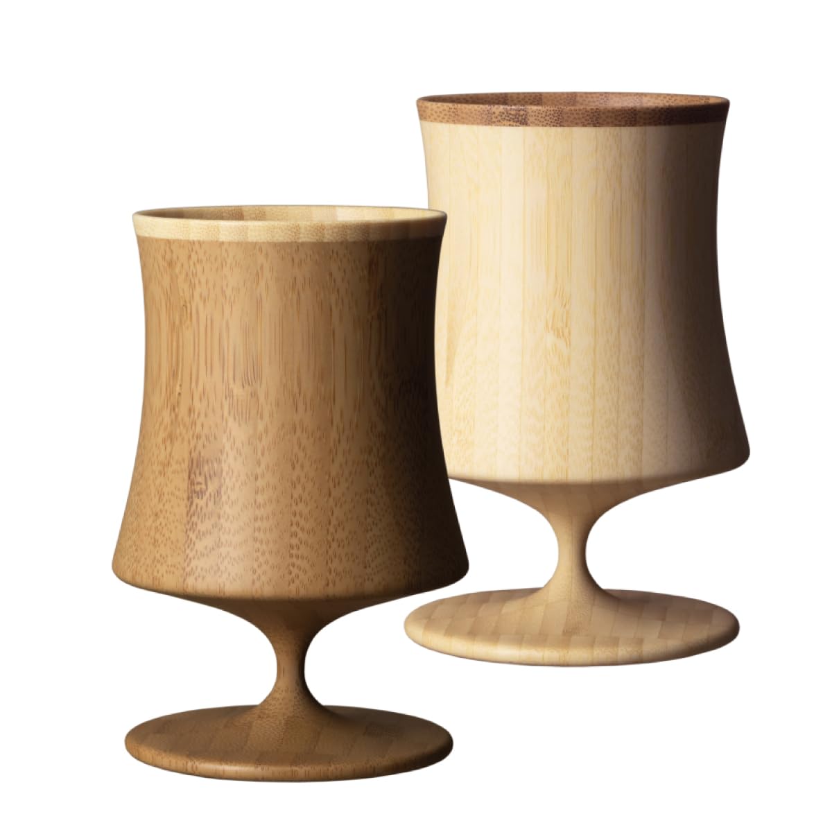 

RIVERET Vessel Night Small Beer Glasses, 160ml, Pair, Bamboo, Dishwasher Safe, White/Brown, RV-127WB