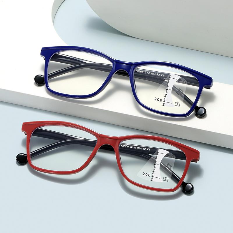 Unisex Ultra Light Multifocal Reading Glasses Blue Light Blocking Vintage Progressive Eyewear for Men Women