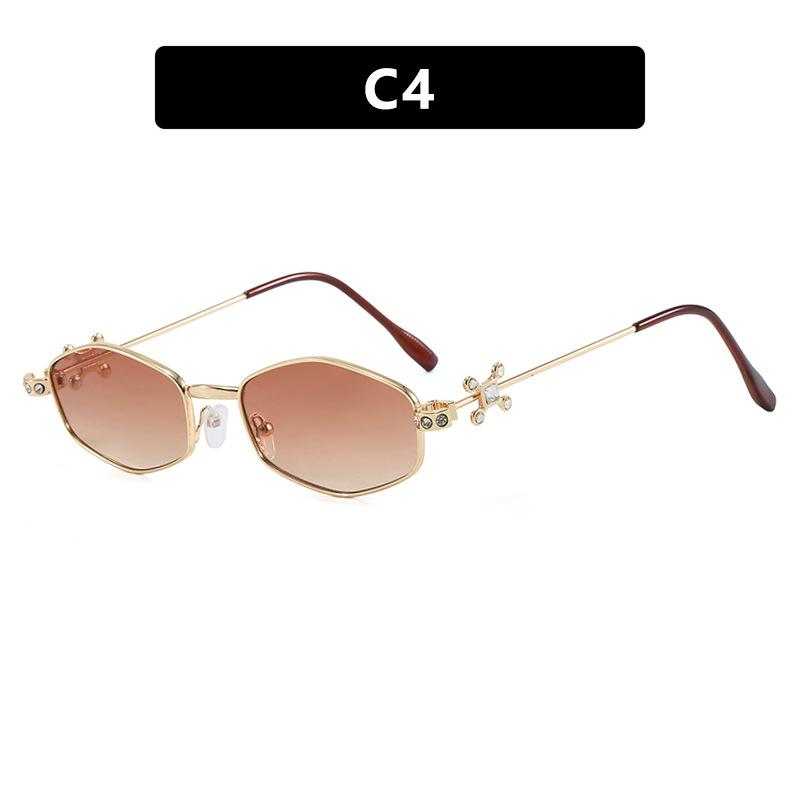 Irregular polygon jewelry sunglasses, new sunglasses, plain round face women's sunglasses