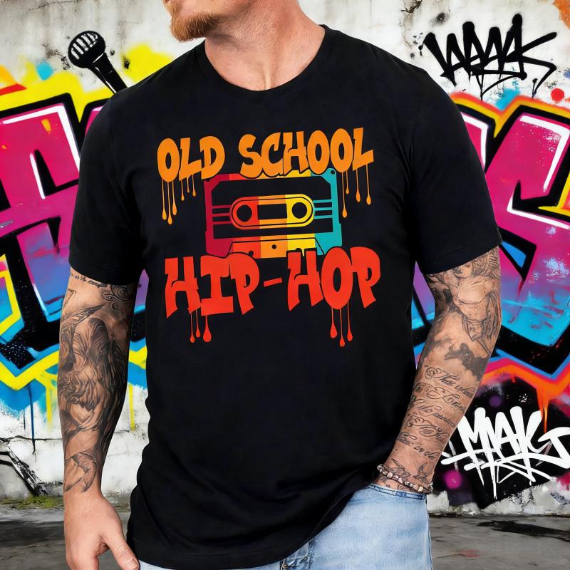 2025 Summer Old School Hip Hop Sweatshirt: 80s 90s Cassette Tape Tee Fashion 100% Pure Cotton Printed Breathable T-shirt Y2k