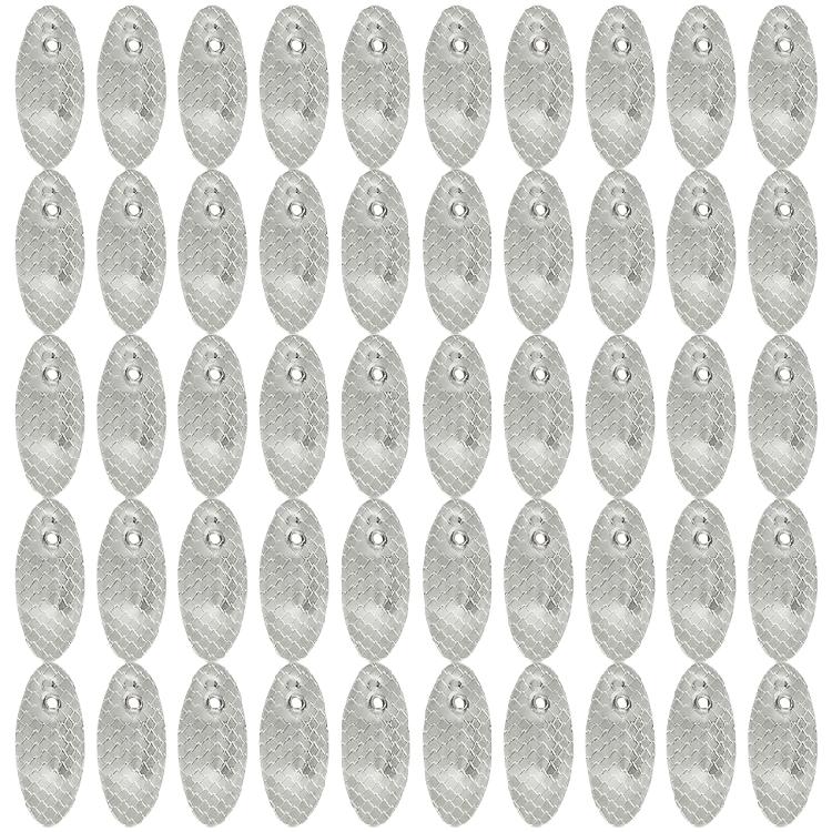 50Pcs Metal Spoon Fish Lures Fishing Lures Spinner Baits Casting Fishing Lures Baits Fishing Spoons Lures Sequins Baits серебряный