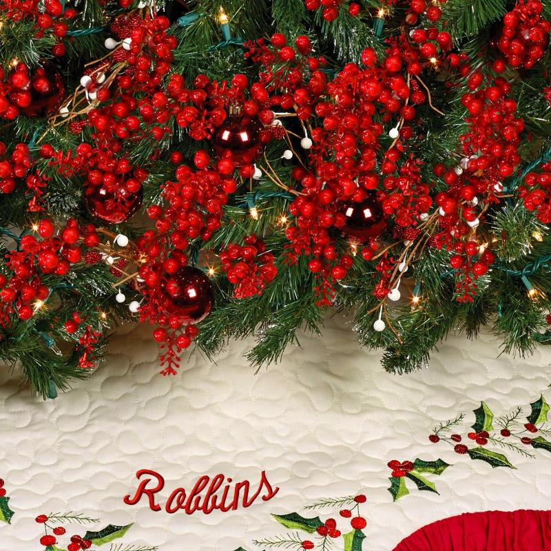 Christmas Red Artificial Berry Stems 15 Head Holly Berries Branches DIY Wreath Garland Xmas Tree Decoration Crafts Home Decors