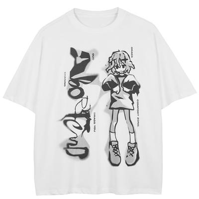 Streetwear Anime Graphic T-Shirt Cotton Unisex Tops Tees Summer Short Sleeves T Shirt