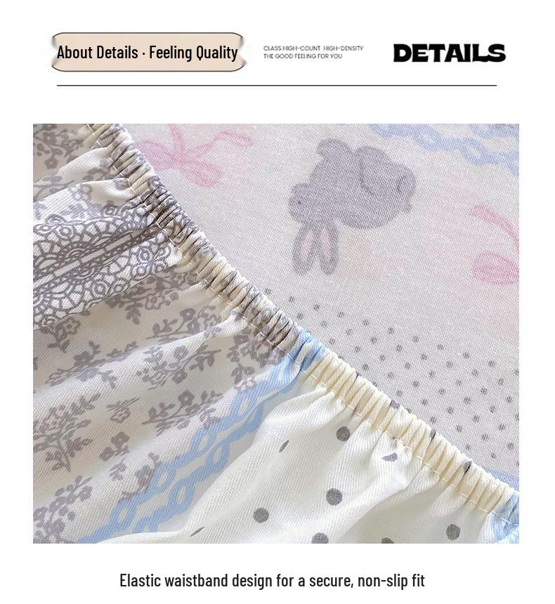 Pure Cotton Printed Single Bed Sheet Set - Fitted Sheet, Protective Cover, Pad Cover (3 Pieces)