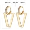 1 Pair Gold Silver Color Women Dangle Earring Geometric Triangle Painting Neon Green Fluorescent Jewelry Earring For Women Hoop