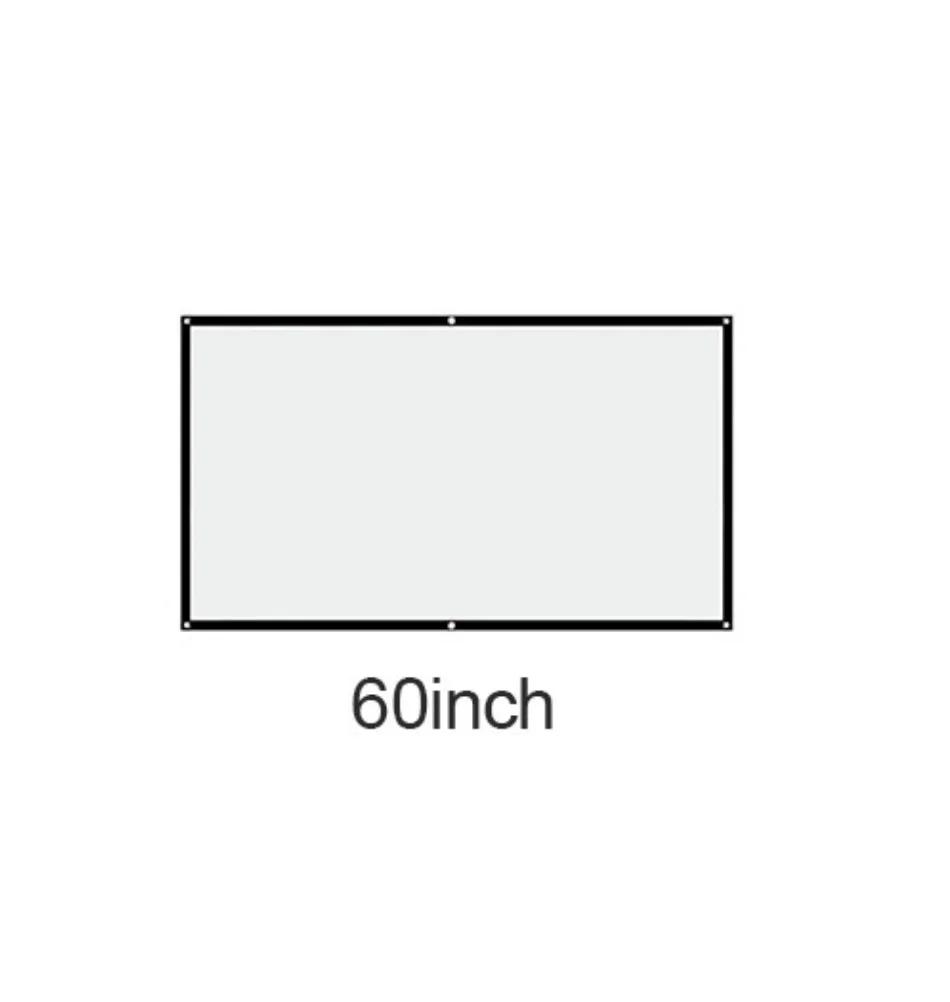 

16:9 Simple Projector Curtain 60/72/84/100/120/150 inch Home Theater Office 16:9 HD Display Projection Screen 60 inch
