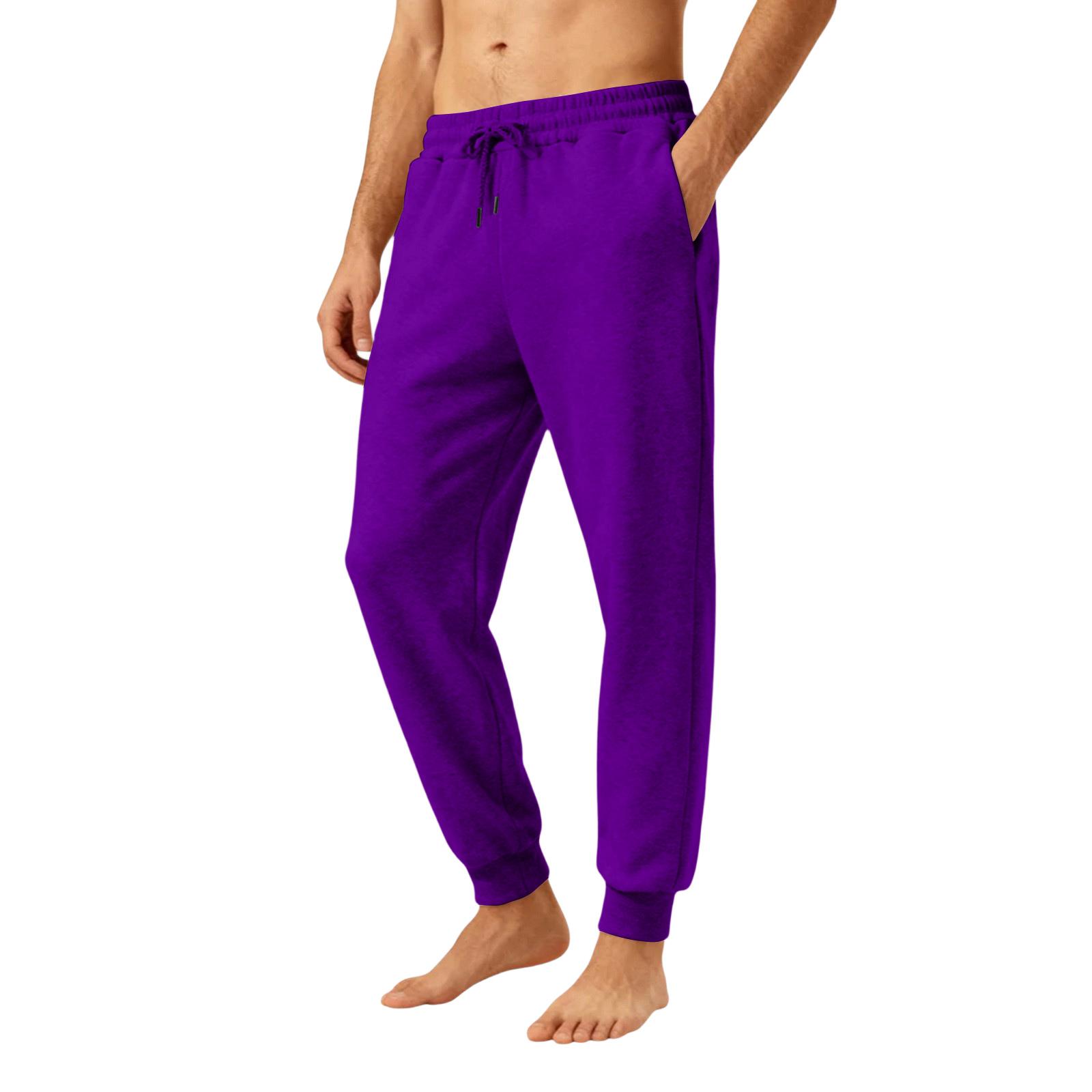 

Мужские свободные повседневные спортивные штаны с эластичной талией и кулиской L фиолетовый