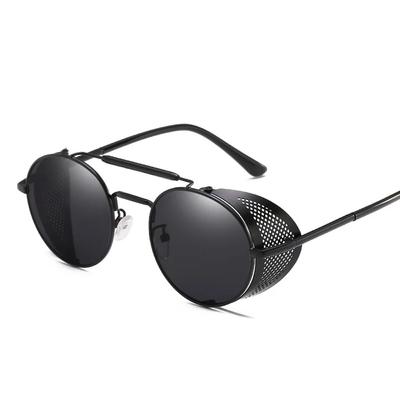 Retro Gotické Steampunk Styl Kulaté Kovové Obroučky Sluneční Brýle Pánské Dámské Luxusní Značka Designové Štíty Čočky Sluneční Brýle