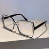 Large Square Frame Anti-Blue Light Glasses Clear Lens Glasses Color Block Fashion Decorative Glasses Computer Spectacles for Women Men