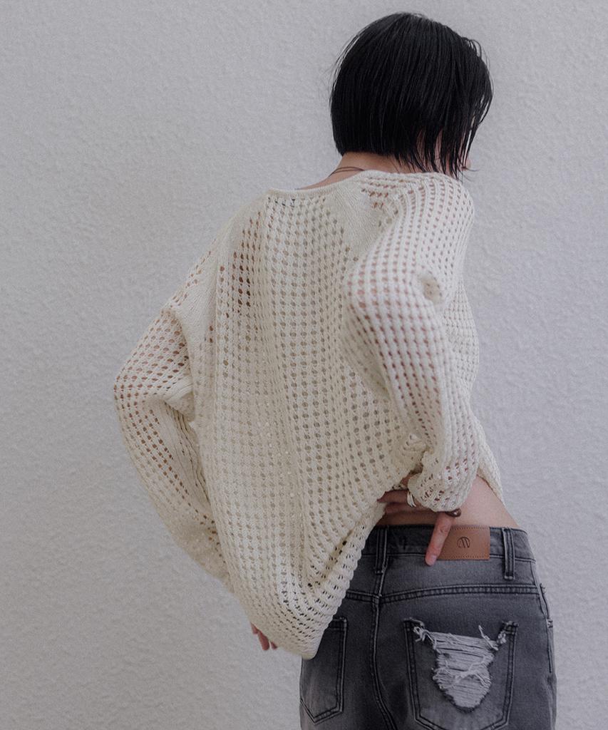 Memua Tense Raglan Linen Knit (Charcoal)