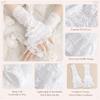 Universal Ruched Pleated Detachable Cuffs 3 Layers Ballet Style Fake Flared Sleeves Lolita Fingerless Gloves False Cuffs Cosplay
