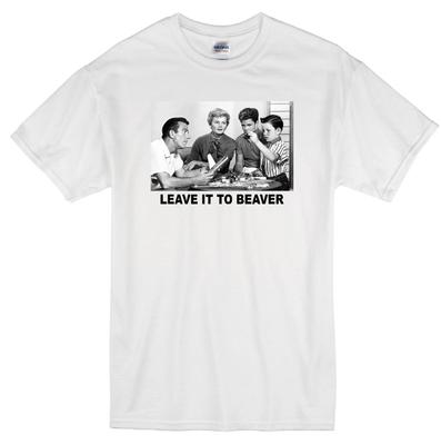LEAVE IT TO BEAVER WARD JUNE WALLY CLEAVER CLASSIC RETRO TV WHITE T-shirt