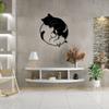 Black Metal Yin Yang Cat Wall Art, Minimalist Animal Decor, Gift for Cat Lovers
