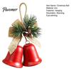 Indoor Holiday Scene Arrangement Christmas Bell Ornaments, Metal Double Jingle Bells Xmas Tree Hanging Gift for Friends Decoration with Pinecones