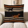 Home Decor Stylish Striped Dachshund Pattern Pillow Cover Pattern Cushion Cover Suitable For Sofa Bedroom Car Pillow Cover