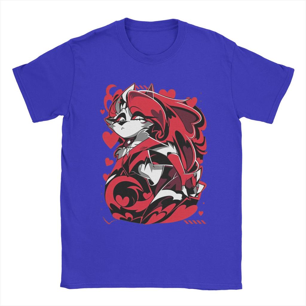 Humorous Cartoon Helluva-Boss T-Shirts for Men Crew Neck Cotton T Shirt Short Sleeve Tee Shirt Unique Tops