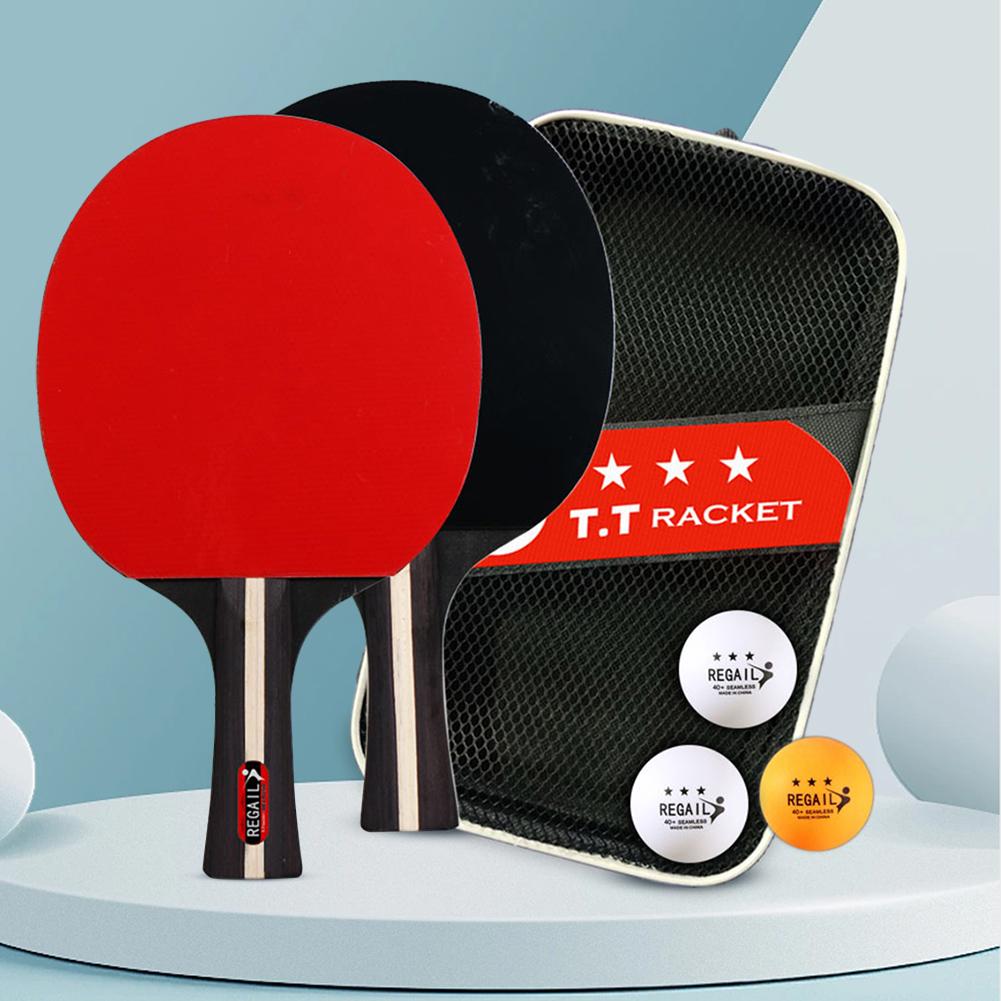 Ping Pong Racket 2 Rackets & 3 Balls Table Tennis Paddles Professional 2 Player Ping Pong Set with Bag for Advanced Training
