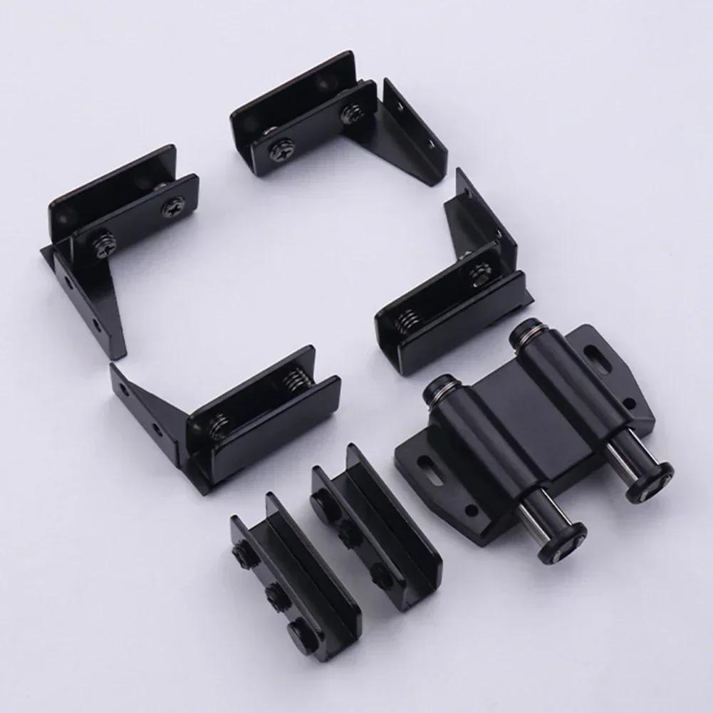 Stainless Steel Glass Door Hinge Glass Clamp Double Head Magnetic Catch Display Cabinet Hinge For 5-8mm Glass Furniture Hardware