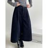 Johnature Simple Comfortable Corduroy High-waisted Vintage Mid-length Pants For Women Loose Wide-leg Pants Autumn Winter