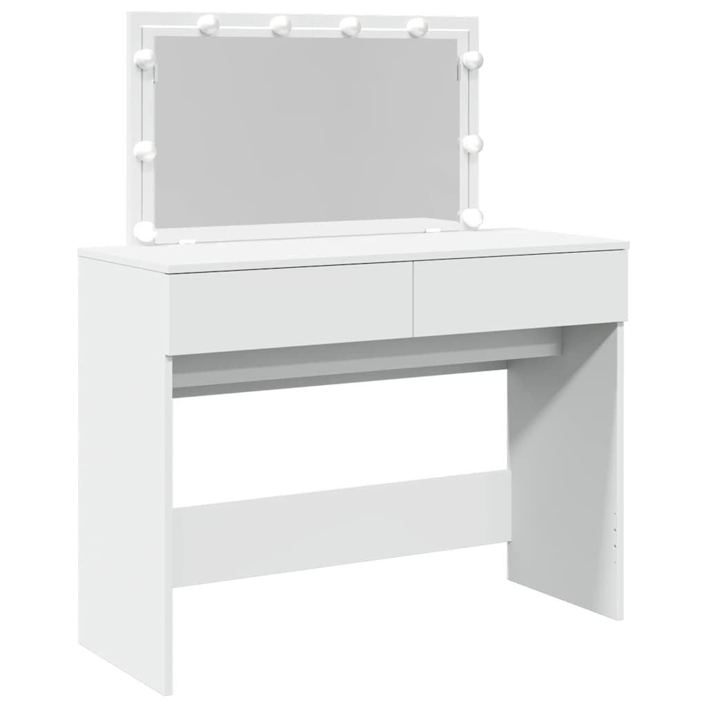 Makeup Vanity Table with LED Lighting White 100 X 40 X 120 Cm