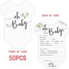50pcs Baby Shower Prediction Advice Cards, Floral Theme Party Game Cards, Guessing Game Kit, Baby Advice, Wishes And Predictions