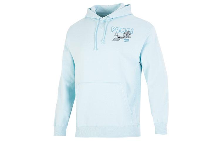 Puma Downtown Sweatshirts Men's Sky Blue Hooded Moderate Regular 537753-30