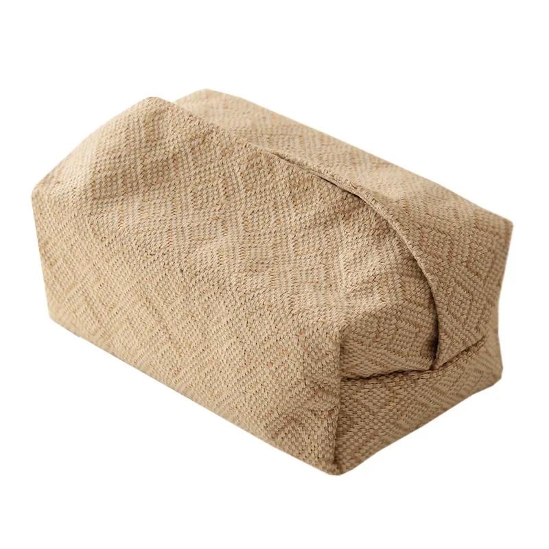 Nordic Ins Wheat Ear Texture Tissue Box Paper Stoarge Bag Cloth Tissue Box Car Tissue Storage Box Living Room Home Decor