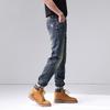 Spring and Summer New Men's American Retro Slim Straight Big Beef Stretch Jeans Trousers Men