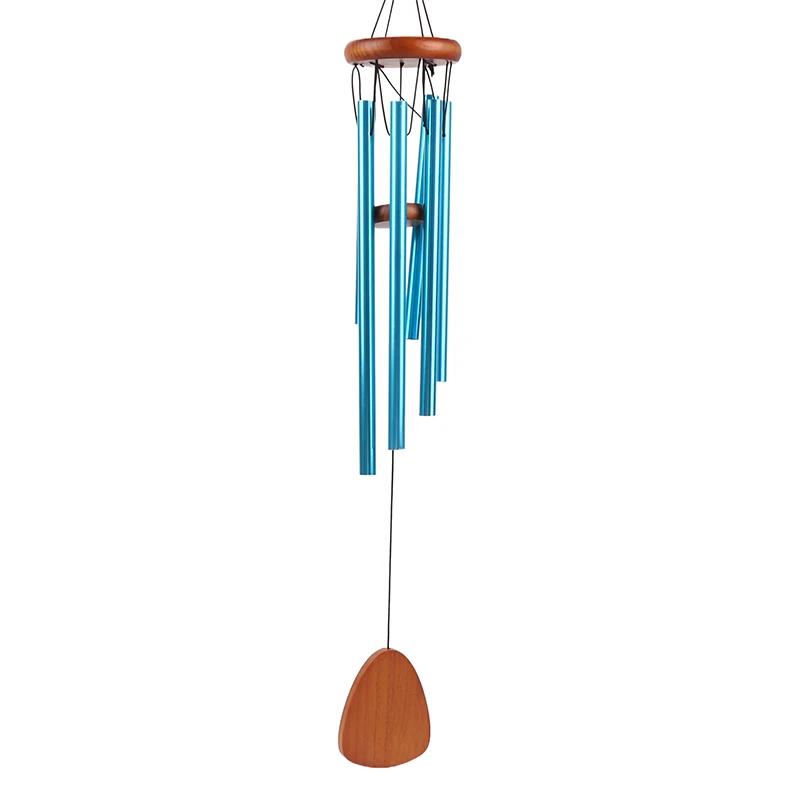 

[PL]1Pc Classic 6 Tubes Aluminum Pipe Wind Chimes With Hook And Wooden Hanging Tag Balcony Corridor Decoration Birthday Gift синий