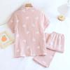 Summer new crepe pajamas women's short-sleeved thin home loungewear love crepe suit 1 color can be worn outside