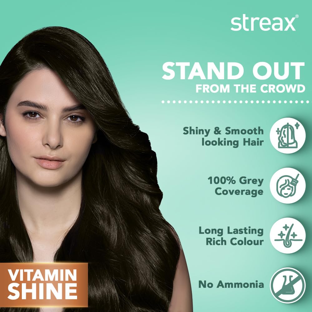 Streax Permanent Hair Colour 4.3 Golden Brown 120 Ml Pack of 1 Long Lasting Cream Hair Colour Women