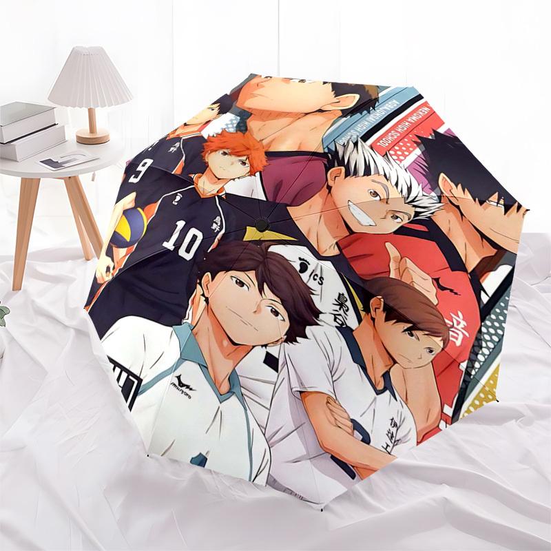 

1pc Haikyuu!! Kuroo Tetsurou Umbrella Automatic Opening & Closing, Portable 3-Fold Design, 8-Rib Iron Frame Outdoor Umbrella, Perfect Gift for Fans, T
