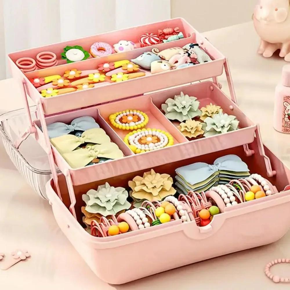 Children's Storage Box Multi-layer Hairpin Storage Box Cute Girls Jewellery Box Children's Hair Accessories Storage Box